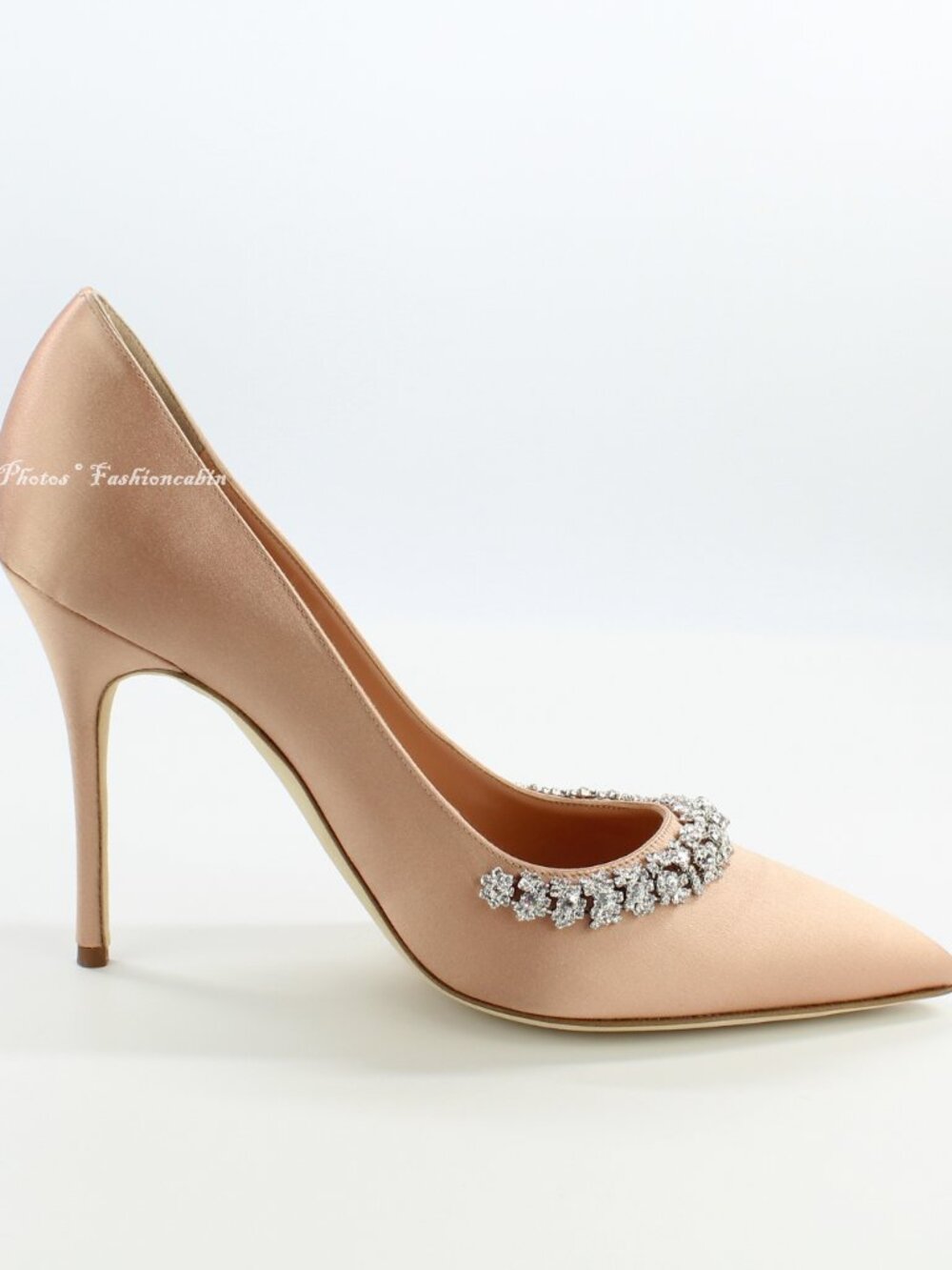 NEW MANOLO BLAHNIK Olarana 105 Crystal Embellished Satin Pumps, EU 40 - Picture 2 of 13